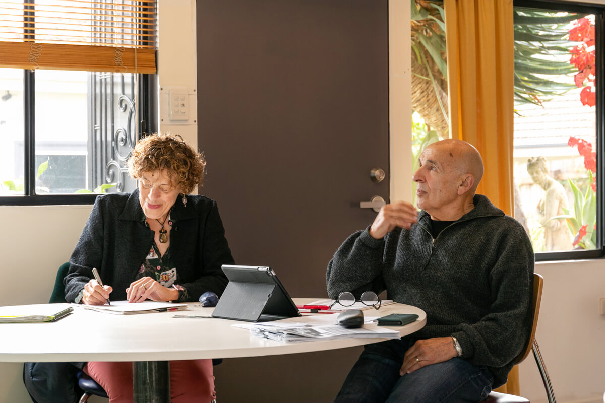 Two students at Italian group class